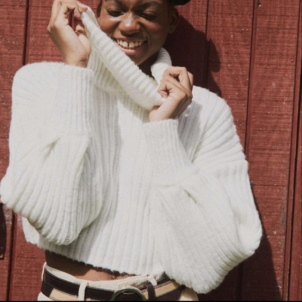 NWOT Urban Outfitters Cowl Neck Cropped Sweater.